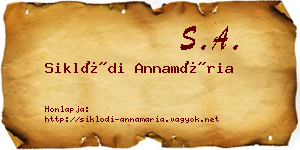 Siklódi Annamária névjegykártya