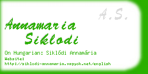 annamaria siklodi business card